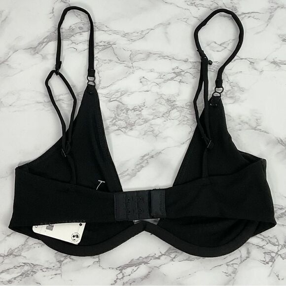 Free People Black In The Mood Underwire Mesh Bra 32D NWT - Picture 5 of 7